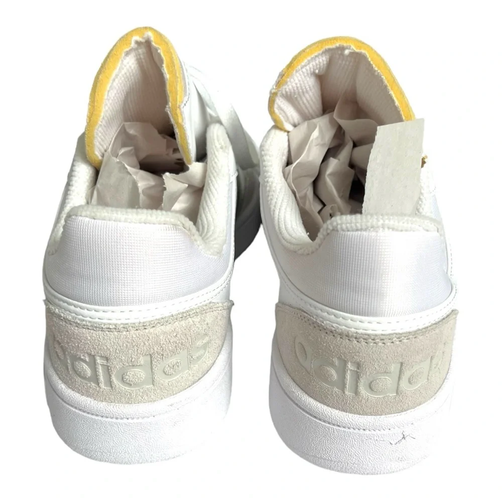 ADIDAS MENS HOOPS 3.0 LOW SNEAKER 3 STRIPE SHOES‎ NEUTRAL LEATHER SIZE 9